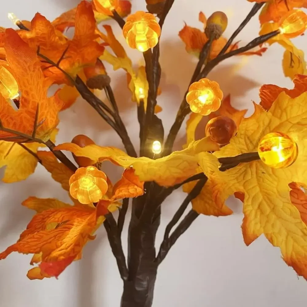 2 Pack Fall Maple Tree with 48 LEDs Battery Operated Light Up